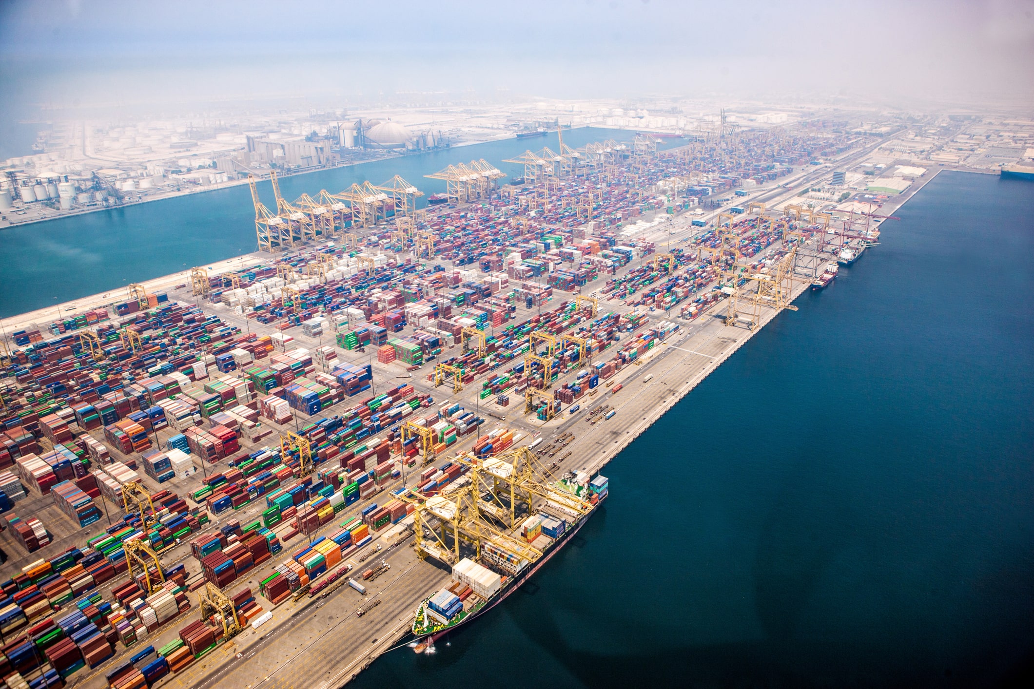 Image of Aerial view of Jebel Ali Port, Dubai